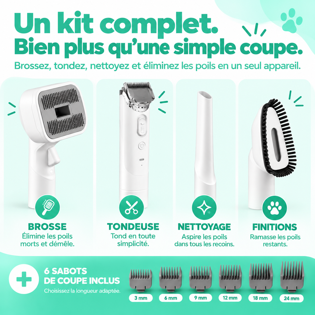 Ariaa™ - Nettoyez votre chien chez vous en 15 minutes sans qu'un seul poil ne tombe par terre